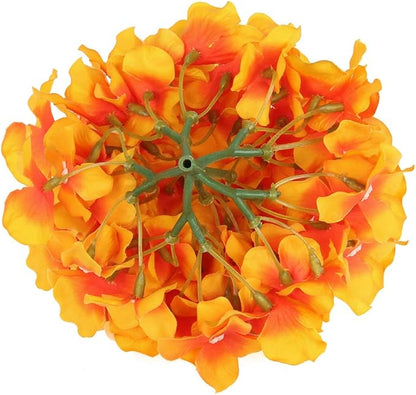 Flojery Silk Hydrangea Heads Artificial Flowers Heads with Stems for Home Wedding Decor,Pack of 10 (Sunset)