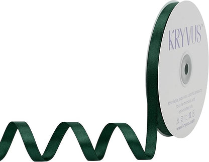 Hunter Green Satin Ribbon, Double Faced 3/8 Inch X 50 Yards Hunter Green Ribbon, Premium Satin Ribbon for Gift Wrapping, Crafts, Hair Bow Making, Sewing, Flower Bouquet, Wedding Party Decor