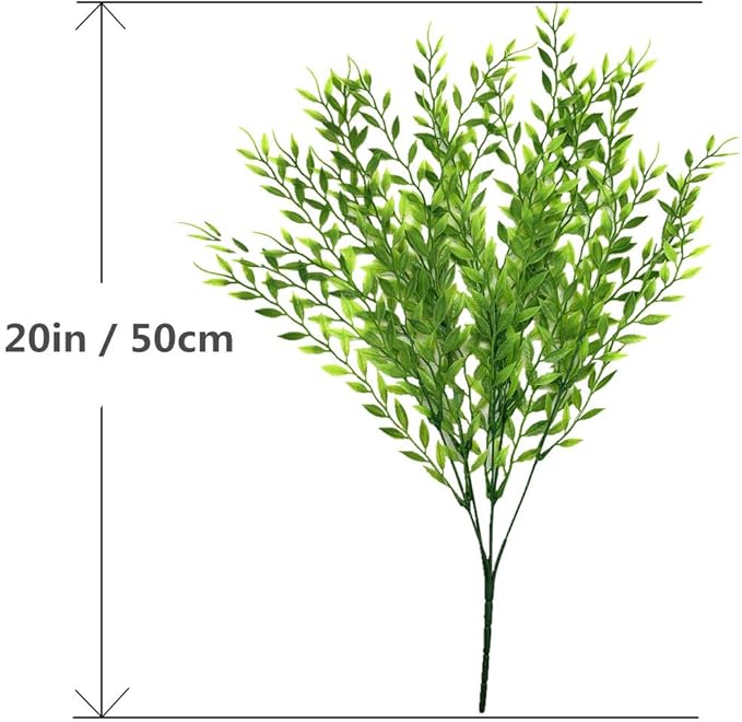 PASYOU Artificial Willow, Plastic Plants Greenery Leaves Fake Hanging Vine Faux Ivy for Home Indoor Outdoor Garden Door Wall DIY Basket Planter Filler Wedding Party Decoration UV Resistant - 4 Pack