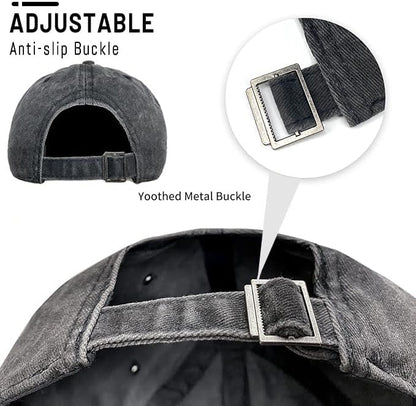 Negi Retro Baseball Cap Denim Hat for Women Female Washed Distressed Adjustable Dad Hats Unconstructed Cotton
