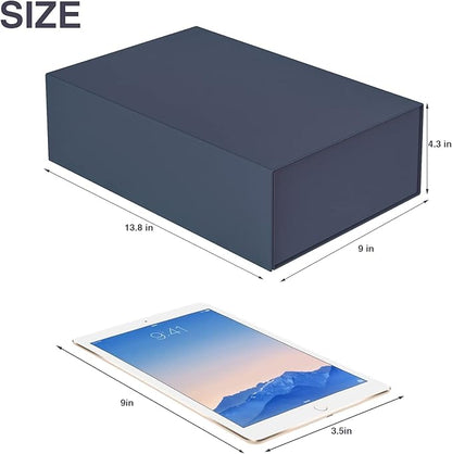 Luxury Large Gift Box 13.8"x9"x4.3" Storage Box Ribbon Magnetic Closure for Luxury Packaging Box for Mother's Day, Birthdays, Bridal Gifts,Weddings