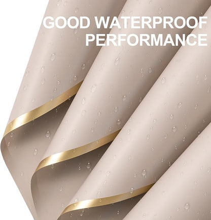 WRAPAHOLIC 20 Sheets Flower Wrapping Paper - 22.4 x 22.4 inch Nude Color with Gold Edge Water-Resistant Floral Bouquet Wrapping Paper, Florist Supplies Packaging Paper for Wedding Birthday Gift DIY