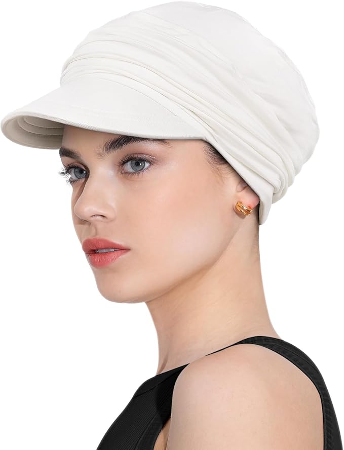 Chemo Headwear Viscose Newsboy Cap for Women Fall and Winter Hats