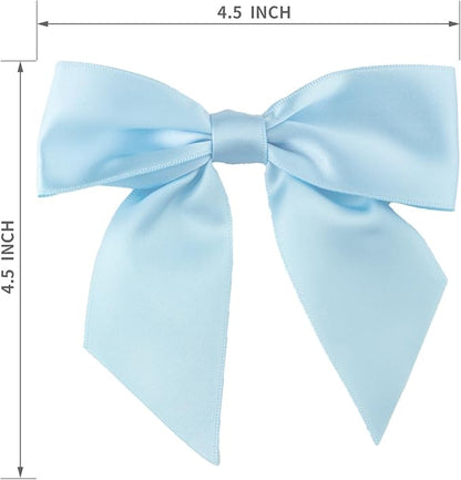 7Rainbows 20pcs Boutique 4.5" Light Blue Satin Ribbon Bows for Craft Sewing Scrapbooking Wedding and Gift Wrapping