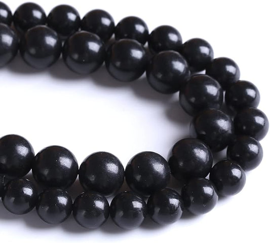 4MM 88PCS Natural Stone Shungite Beads Crystal Loose Beads for Jewelry Making DIY Bracelet