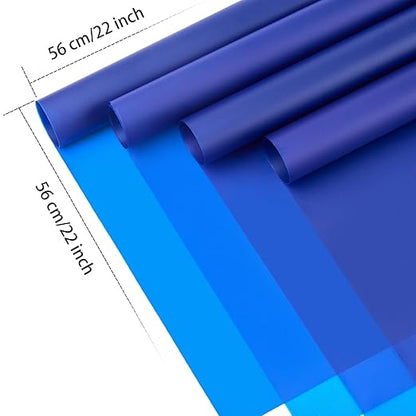 Jutieuo 20 Sheets Royal Blue Flower Wrapping Paper, Waterproof Solid Floral Bouquet Wrapping Paper, Florist Supplies Packaging for Wedding Birthday Gift DIY Craft (22.0 x 22.0 inch)