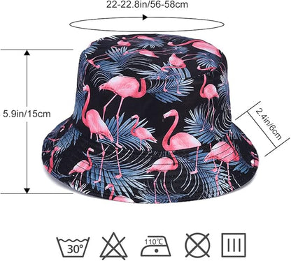 Malaxlx Unisex Bucket Hat Beach Sun Hat Aesthetic Fishing Hat for Men Women Teens, Reversible Double-Side-Wear