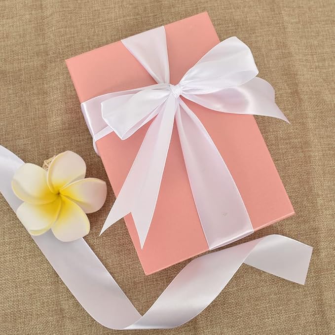 TONIFUL 100 Yards White Ribbon 1-1/2 Inch - Solid White Wide Satin Ribbon for Eternal Flower Bouquet Gift Wrapping Graduation Leis Wedding Chair Sash Valentine's Day Christmas Decorations Halloween