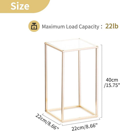 Nuptio Gold Vase for Wedding Centerpieces with Acrylic Panel - 10 Pcs 15¾ inch Tall Vases for Centerpieces for Wedding Gold Vases for Flowers Wedding Tables Home Party Centerpiece Table Decorations