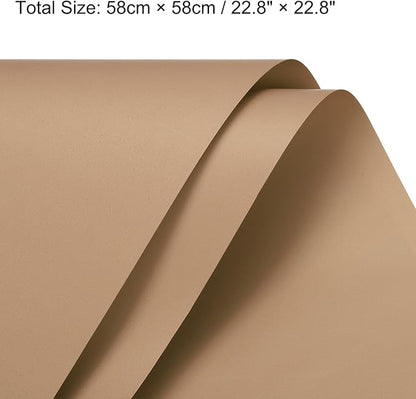 MECCANIXITY Pearlescent Film Flower Wrapping Paper 22.8x22.8 Inch Waterproof for DIY Crafts, Gift/Gift Box Packaging Coffee Color Pack of 20