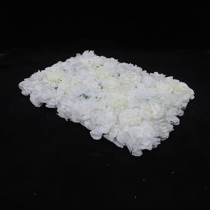 Gdrasuya10 6pcs Realistic Flower Wall Background Artificial Flowers Wall Backdrop Panel 3D Silk Rose Fake Flower Wall Panel Banquet Wedding Party Decor, Photography Background 60 x 40 cm