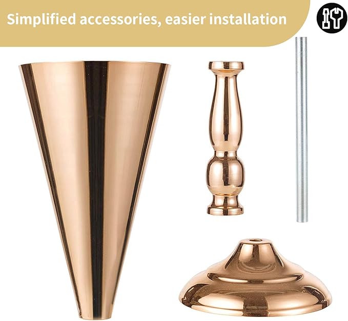 NUPTIO Tabletop Metal Wedding Flower Trumpet Vase Table Decorative Centerpiece Artificial Flower Arrangements for Anniversary Ceremony Party Birthday Event Aisle Home Decoration (10 x M, Gold)