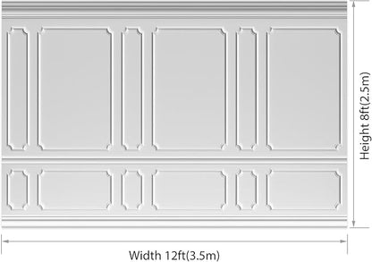 AOFOTO 12x8ft Room Photo Backdrop White Living Room French Classic Frame Wall Photography Background Office Video Conference Meeting Background Adult Children Portrait Photoshoot Backdrop