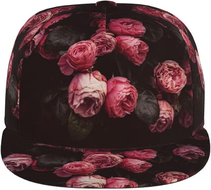 Rose Baseball Cap Adjustable Flower Baseball Caps Womens Hat Rose Flower Baseball Hats for Women Outdoor
