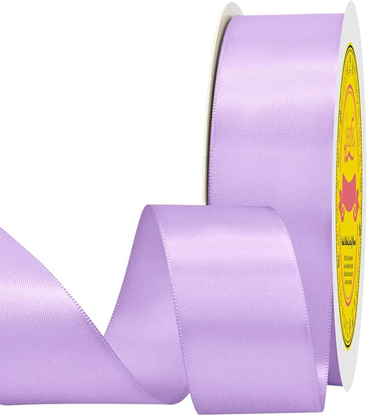 Double Face Light Purple Satin Ribbon 1-1/2 inch X 50 Yards for Gift Wrapping Very Suitable for Weddings Party Hair Bow Invitation Decorations and More