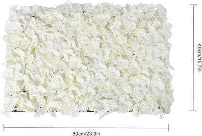 CNCEST 20Pcs Flower Panels,15.7"x 23.6" Artificial Flower Wall Panel, Milky-White Flower Backdrop Wall for Home Party Wedding Christmas Festival Photo Backdrop Decor (Milky White-40x60cm)