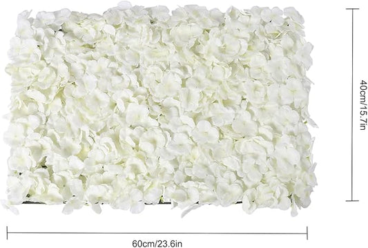 16"x 24" Artificial Flower Wall Panels,Flower Wall Mat Silk Flower Panels for Outdoor Garden Backyard Fence Fence Privacy Screen and Indoor Wall Decor(10Pcs White,Style 2)