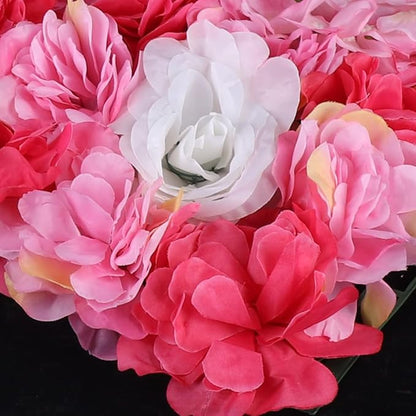 12 Pcs Artificial Flower Wall Panels 60x40cm 3D Flower Background for Wall, Wedding Flower Decorations Wall Silk Rose Panels for Photo Areas, Stage, 24 x16inch (Dahlia + Rose + Hydrangea)