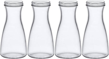 Amazing Abby - Virginia - 4-Pack Acrylic Bud Vases, Plastic Flower Vases for Wedding Centerpieces, Home Decorations, Office Ornaments, Shatter-Proof, Small Size, 7.5" (H)