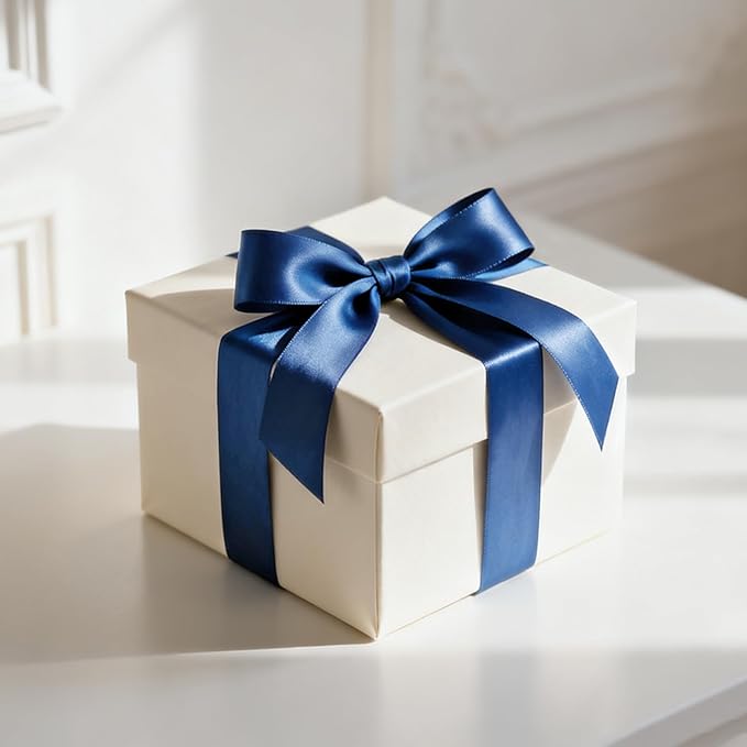 NESCCI 100 Yards Ribbon,1-1/2 Inch Dark Blue Satin Ribbon,Single Face Satin Ribbons, Perfect for Gift Wrapping,Wedding Decoration,Handmade Bows, Wrapping Bouquet and More