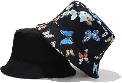 XYIYI Cute Bucket Hat Beach Fisherman Hats for Women, Reversible Double-Side-Wear
