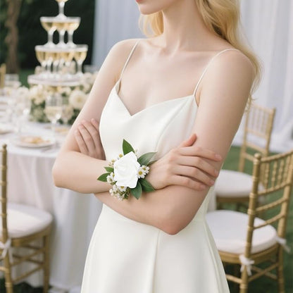 50PCS Foam Roses with Pearls 2.56in White Roses Artificial Flowers Bulk Foam Flowers with Stem for Wedding, Bridal Shower, Cake, Graduation and Home Decor(White)