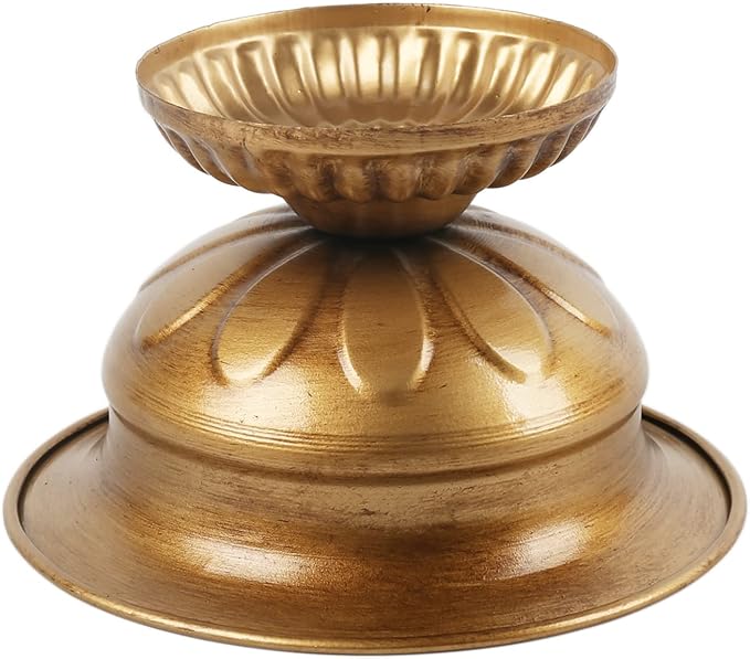 2 Pcs Small Gold Vase for Flowers Classy Designed Metal Urn Planter for Centerpieces Wedding Galvanized Finish Flower Holder Vase for Living Room Home Decor, 3.94" H
