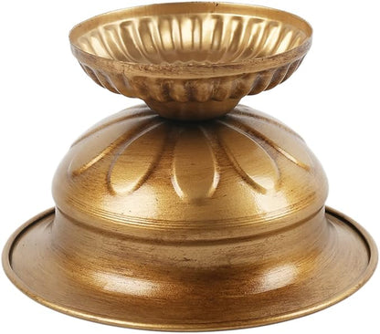 2 Pcs Small Gold Vase for Flowers Classy Designed Metal Urn Planter for Centerpieces Wedding Galvanized Finish Flower Holder Vase for Living Room Home Decor, 3.94" H