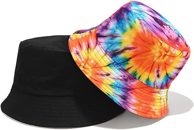 Malaxlx Unisex Bucket Hat Beach Sun Hat Aesthetic Fishing Hat for Men Women Teens, Reversible Double-Side-Wear