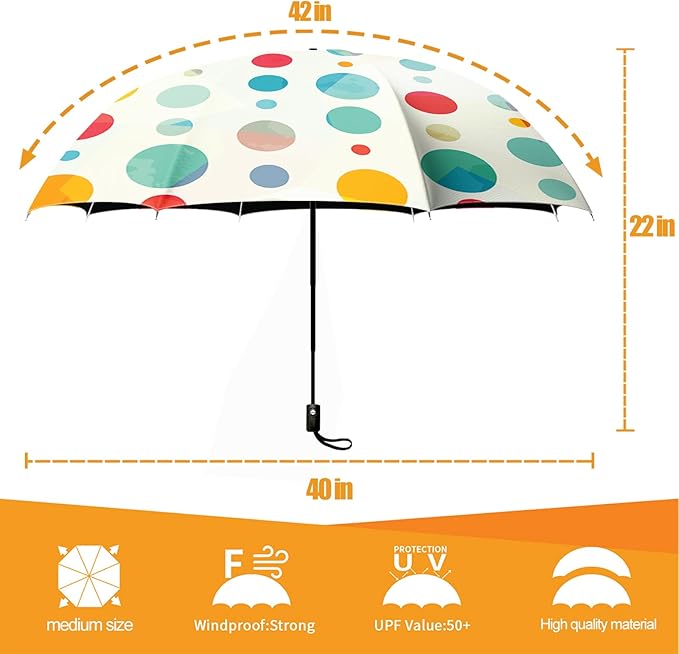 Small Compact Travel Automatic Folding Umbrella for Women, Portable Lightweight, Rain, Wind, UV Sun Shade