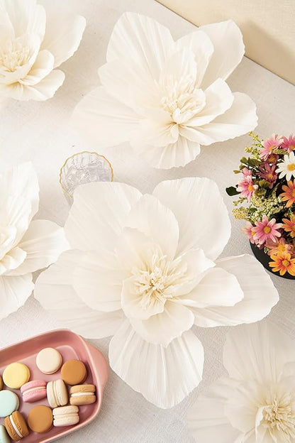 5 Pcs 3D Paper Flower Decoration for Party, Wedding Decoration, Background Wall, Nursery Room Decoration, Bridal Shower, Baby Shower