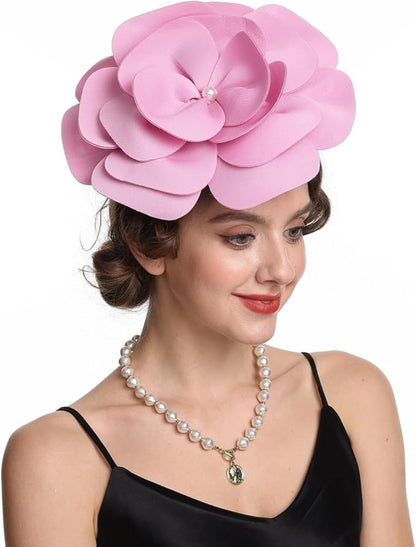 Feather Fascinator for Women - Vintage with Headband and Clip Tea Party Headwear