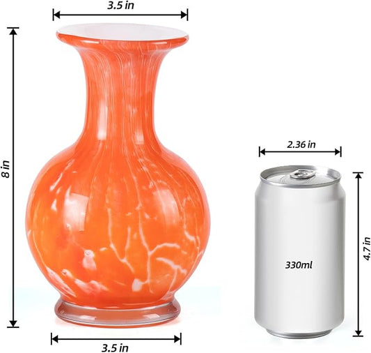 KAMMAK Colored Glass Vase, Beautiful Hand Blown Decorative Vase, Modern Art Vase for Flower Mantle Dining Table Centerpiece, Entryway Living Room Wedding Decoration, HR004
