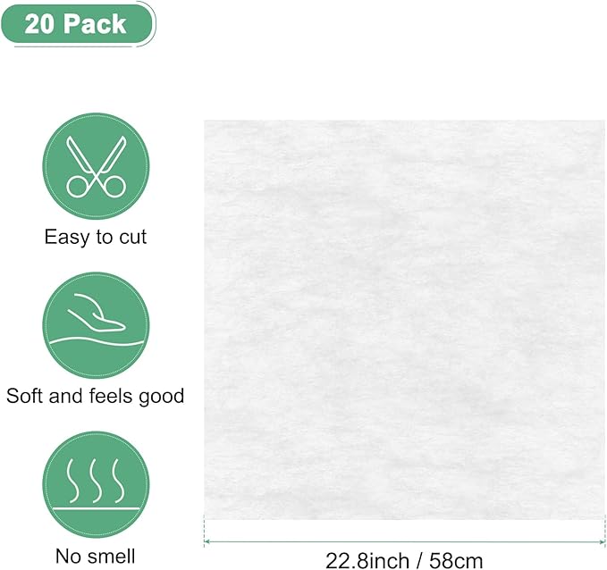 M METERXITY 20-Sheet Korean Cotton Wrapping Flower Paper, Waterproof Floral Wrapping Cotton Paper for Bouquets/Gift Packaging [White]
