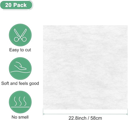 M METERXITY 20-Sheet Korean Cotton Wrapping Flower Paper, Waterproof Floral Wrapping Cotton Paper for Bouquets/Gift Packaging [White]