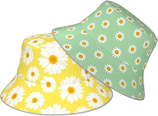 Bucket Hat Double-Side-Wear Reversible Sun Hat Beach Travel Hiking for Women Men