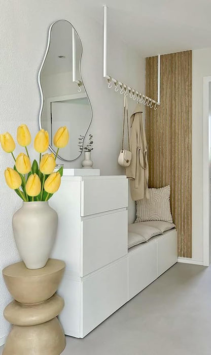 6PCS 23" Fake Tulip Flowers Artificial Yellow Tulips Long Stem Faux Flower, Silk Flower Décor for Floral Arrangement Home Farmhouse Wedding Decoration