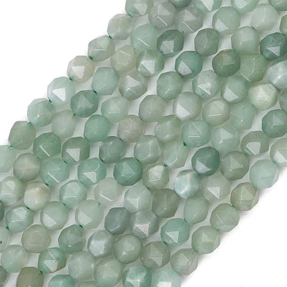 Faceted Natural Green Aventurine Jade Stone Round Beads 8mm 36cm/Strand for Jewelry Making