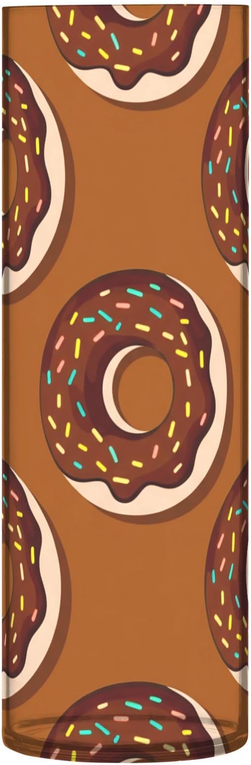 Donut Sprinkles Pattern Cylinder Plastic Flower Vase, 11.8" Tall and 3.9" Dia, Non-breakable Vases, Home Decoration, Flower Vases for Table Centerpiece, Party, Wedding