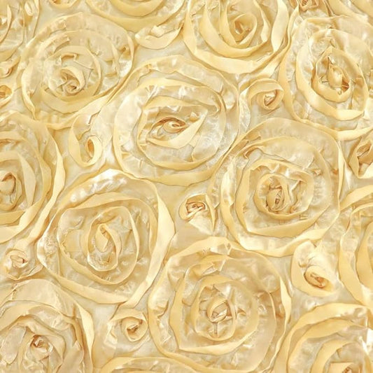 Efavormart Wonderland Rosette Premium Table Runners for Weddings Party Banquets Decor Fit Rectangle and Round Table - Champagne