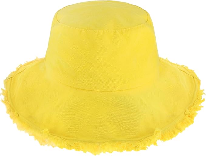 CHOK.LIDS Frayed Bucket Hats for Women Men Unisex Trendy Washed Cotton Floppy Wide Brim Boonie Outdoor Summer Beach Headwear