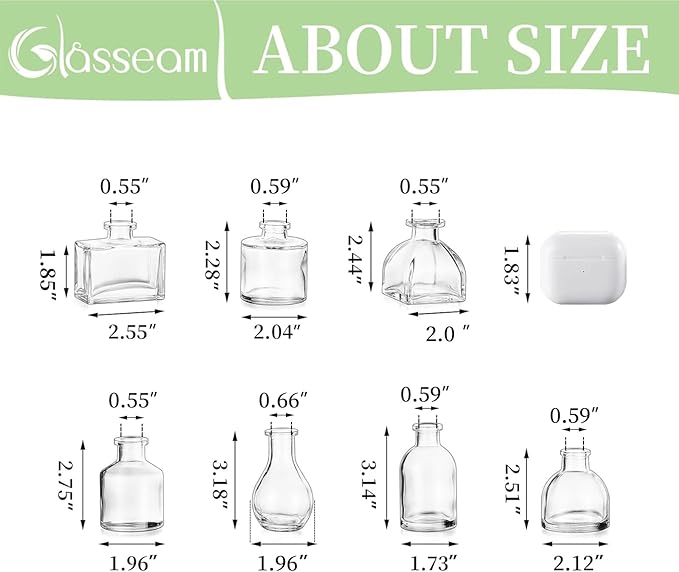 Glasseam Clear Glass Vases for Centerpieces: Mini Flower Vase Set 42Pcs Bud Vases in Bulk - Modern Small Vases for Home Room Wedding Party Dining Table Center Decor