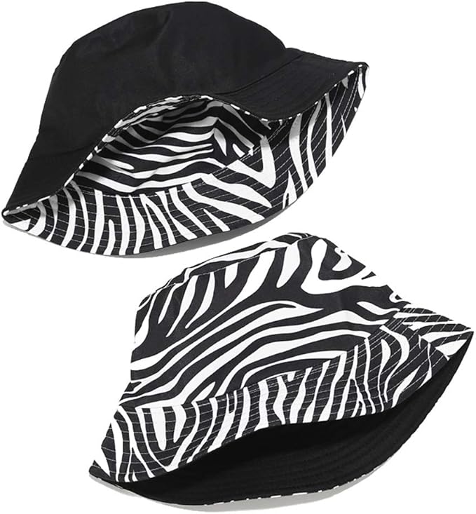 Malaxlx Unisex Bucket Hat Beach Sun Hat Aesthetic Fishing Hat for Men Women Teens, Reversible Double-Side-Wear