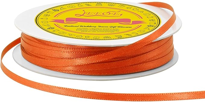 Double Face Torrid Satin Thin Ribbon 1/8 inch X 50 Yards Polyester Torrid Ribbon for Gift Wrapping Very Suitable for Weddings Party Hair Bow Invitation Decorations and More