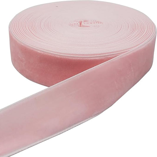 10 Yards Velvet Ribbon Spool (Pink, 1")