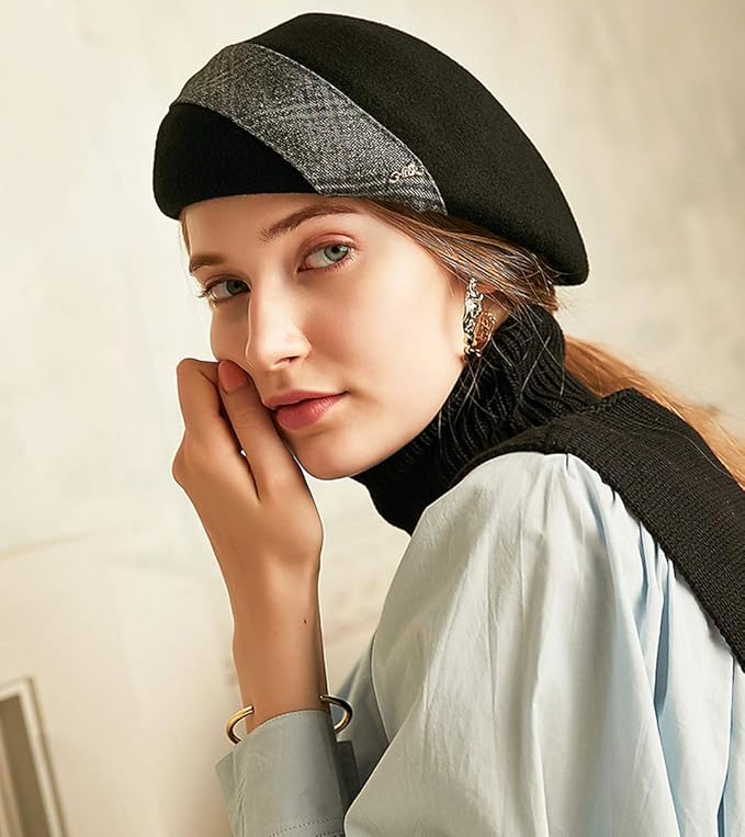 ORIDOOR Women Vintage 100% Wool Felt Flowers Bucket Cloche Bowler Hat Church Wedding Beret Hat