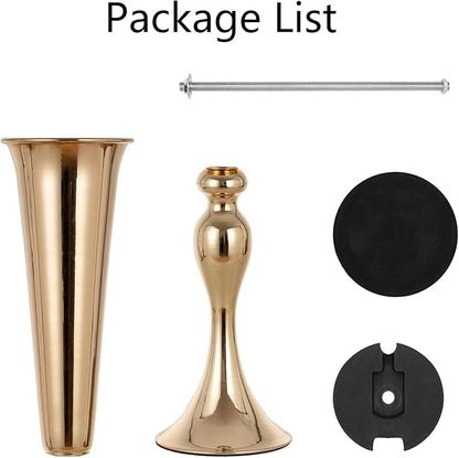 Gold Centerpieces for Table Wedding Vase - 2 Pcs 21.9" Tall Versatile Metal Trumpet Vase Tabletop Flower Stand for Party Dinner Anniversary Ceremony Centerpiece Event