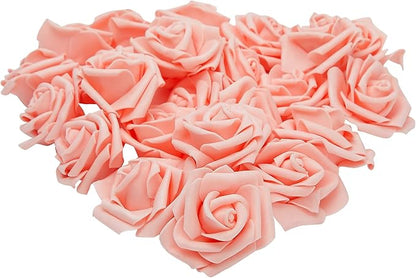 Bright Creations Colorful Foam Rose Heads - 100-Pack, 3 x 3 x 1.25 in, Mixed Pink White Red - Artificial Roses Bulk Mixed Color & 3D Foam Craft Flowers - DIY Decoration & Party Decor