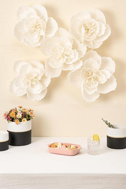 5 Pcs 3D Paper Flower Decoration for Party, Wedding Decoration, Background Wall, Nursery Room Decoration, Bridal Shower, Baby Shower