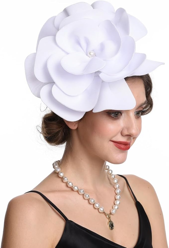 Feather Fascinator for Women - Vintage with Headband and Clip Tea Party Headwear